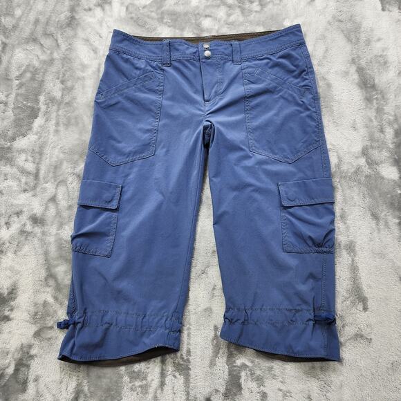 Athleta Pants Womens 6 Blue Low Rise Dipper Cargo Capri Drawstring Hem Hiking - Picture 1 of 13